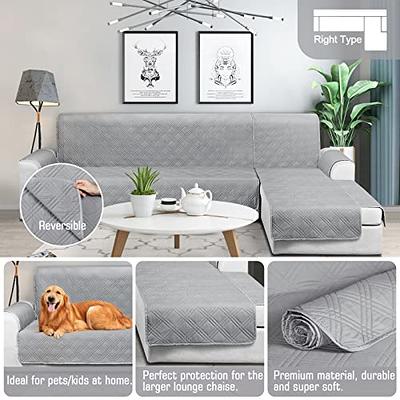 TAOCOCO 100% Waterproof Couch Cushion Cover Reversible Sofa Seat Cover for  Dogs Pets Chaise Couch Cover for Sectional Sofa U Shape Couch Furniture