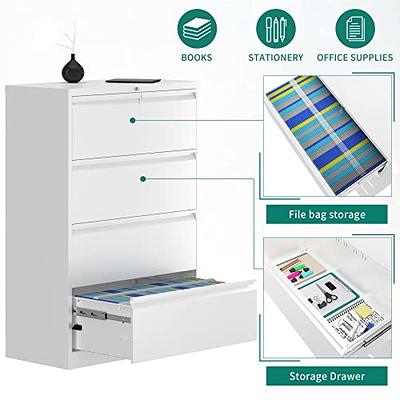 BYNSOE Lateral File Cabinet Metal Filing Cabinet with Lock Office Home  Steel for A4 Legal/Letter Size Wide File Cabinet Locked,Assembly Required(2