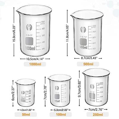 3pcs Graduated Measuring Cup Liquid Measuring Cup Glass Beaker for Laboratory, Size: Medium