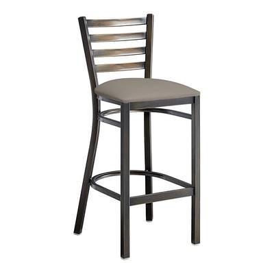 Lancaster Table & Seating Distressed Copper Finish Ladder Back Bar Stool  with 2 1/2 Dark Gray Vinyl Padded Seat - Detached - Yahoo Shopping