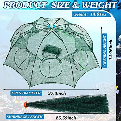 Riakrum Fishing Bait Trap and 2 Pcs Crab Trap Foldable Minnow Trap Crawdad  Shrimp Net Trap