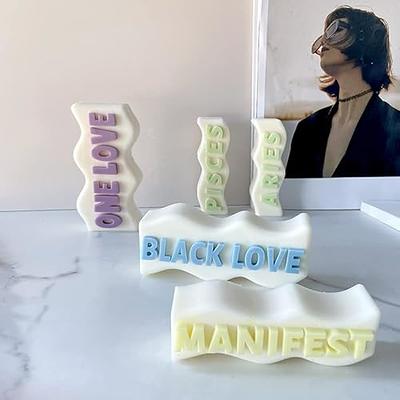 TOPYS Wave Alphabet Letter Pillar Silicone Candle Molds, DIY