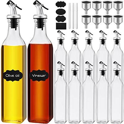 Hsei 12 Pack 17oz Olive Dispenser Bottle for Kitchen Glass Oil and