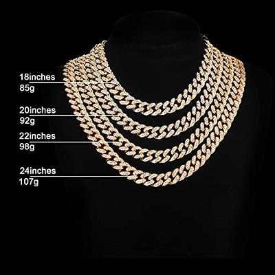 nkjegol Cuban Chain Necklaces Silver/Gold Cuban Link Chains Mens Iced Out  Miami Bling Diamond Hip Hop Jewelry for Women (16 inch, Silver) - Yahoo  Shopping