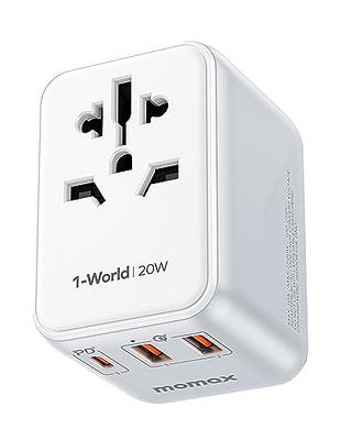 Universal Travel Adapter Multi Use Plug 2 USB World wide Charger UK EU AU US