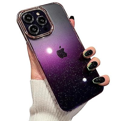 Hython Case for iPhone 13 Pro Max Case Glitter, Cute Sparkly Clear Glitter  Shiny Bling Sparkle Cover, Anti-Scratch Hard PC Slim Fit Shockproof