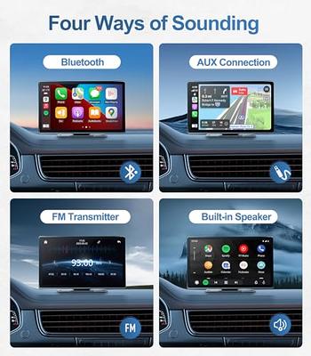 [2024] Carpuride W901 Pro Portable Apple Carplay & Android Auto with Car  Bluetooth Transmission, 9 inch Portable Car Stereo 1080P Touch Screen,  Mirror