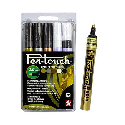 SAKURA Pen-Touch Paint Markers - Permanent Marker Pen - Assorted Metallic  Colors - Medium Tip Size - 5 Pack - Yahoo Shopping