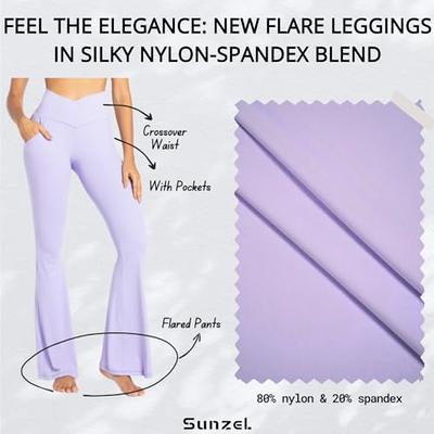 Sunzel Flare Leggings for Women with Pockets, Crossover Yoga Pants with  Tummy Control, High Waisted and Wide Leg 30 Inseam Bubble Pink Large -  Yahoo Shopping