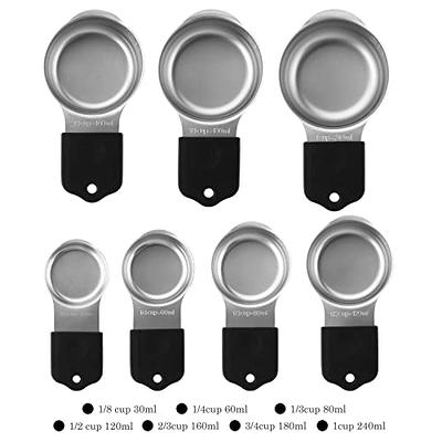 Magnetic Measuring Cups Set of 7 Stainless Steel Heavy Duty Measuring Cups  for Dry & Liquid Ingredients (color)