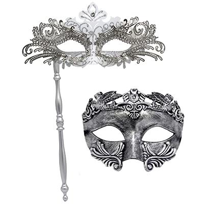 Men's Metal Venetian Masquerade Mask Silver
