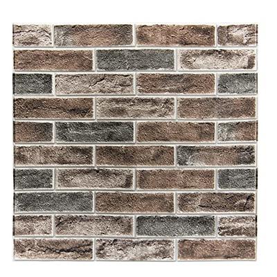 Silver Grey 3D Foam Brick Wallpaper Wall Panels Peel Stick by