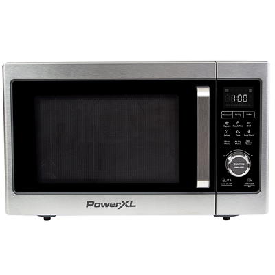 PowerXL Smart Microwave Air Fryer Plus, 6-in-1 Countertop Microwave Air Fryer Oven Combo with Convection, Black