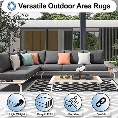 Reversible Outdoor Rugs for Patio Clearance 4x6Ft Waterproof Large Plastic  Straw Area Rug Nonslip Portable Carpet Floor Mats for RV Camping Deck