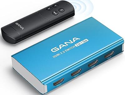 HDMI Switch 3 in 1 Out 4K@60Hz, GANA Splitter Switcher with Remote, Aluminum  2.0 Box Hub for 3D, HDCP2.2, HDR, Compatible Xbox, PS5/4/3,Fire Stick,Roku, Blu-Ray Player, Lake Blue, 3jin1-hulan - Yahoo Shopping