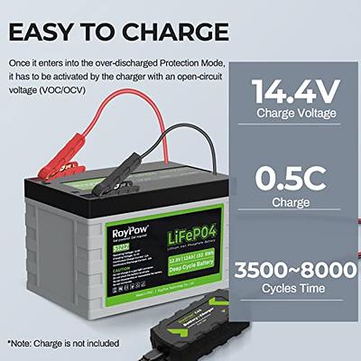 QTQ 12V 50Ah LiFePO4 Lithium Battery, 5000+ Cycles Lithium Iron Phosphate  Rechargeable Battery for Solar, Marine, RV, Camping, Trolling Motor