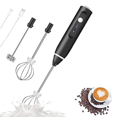 Handheld Electric Coffee Milk Frother Whisk Egg Beater USB Rechargeable 3  Speeds