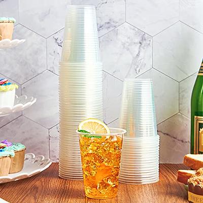 7oz Translucent Plastic Cups - Disposable Cold Drink Clear Party