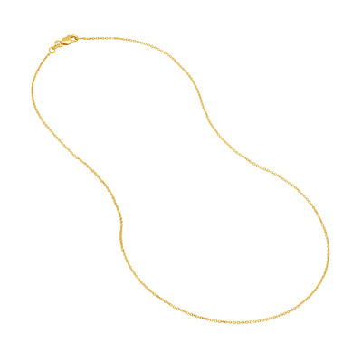 Jewlpire Solid 18k Over Gold Chain Necklace for Women Girls, 1.3mm