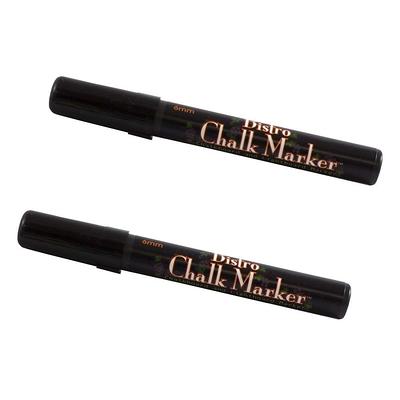 JAM Paper Broad Point Erasable Chalk Markers, Black, 2/Pack