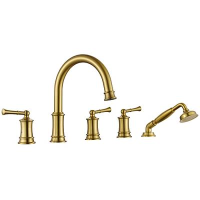 HANGORO Bathtub Faucet, 5 PCS Deck Mount Antique Tub Faucet 2