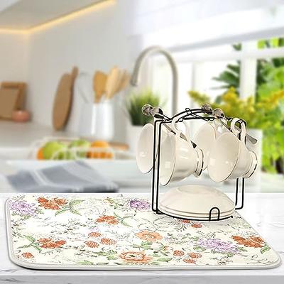 AMOAMI-Dish Drying Mats for Kitchen Counter Heat Resistant Mat Kitchen Gadgets