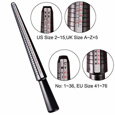 US Finger Size Measuring Gauge in Plastic or Metal Ring Sizer