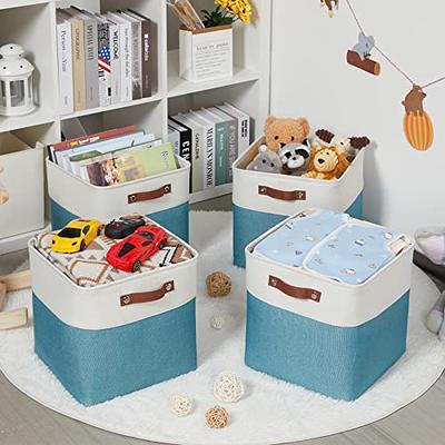 HNZIGE Cube Storage Basket(4 Pack ) Collapsible Baskets for Shelves,Dog  Toys,Book,12x12 Fabric Storage Cube Bins Set for  Room,Office,Closet(White&Teal) - Yahoo Shopping