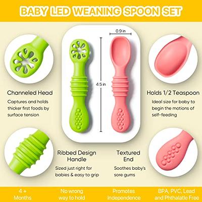 Baby Spoons Silicone Baby Led Weaning Feeding Spoon Set with Baby