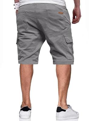 JMIERR Mens Casual Twill Cargo Shorts Cotton Drawstring Classic Cargo  Stretch Short with 6 Pockets