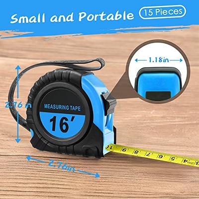Yunsailing 15 Pieces Measuring Tape 16 Ft/ 5 M Self Lock Retractable Measuring  Tape Easy Read Tape Measure with Fractions 1/8 Small Tape Measure with  Pause Buttons for Engineer Crafter (Blue) - Yahoo Shopping