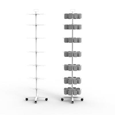  Exttlliy Retail Display Stand Store Display Rack 5 Tier Metal  Spinning Display Stand Rack with Wheels Keychain Display Rack with Hooks  Jewelry Socking Hat Display Stand for Malls, Showroom, Retail 