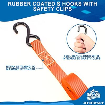 Metal Rope Ratchet 3/8'' Clip Straps Tie Down With S Hook For