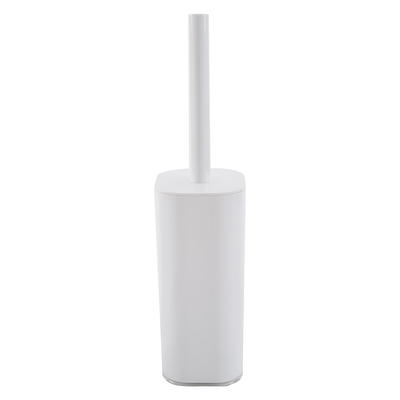 Bath Bliss Self Closing Lid Toilet Brush with Rim Scrubber in Sailor Knot  Design, White