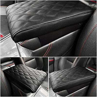 Leather Car Armrest Box Pad - Black