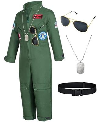 Kids Fighter Pilot Costume - Air Force Flight Suit with Aviator Sunglasses  & Tag & Belt for Boys Girls Roleplay Dress Up 12-14 Years - Yahoo Shopping