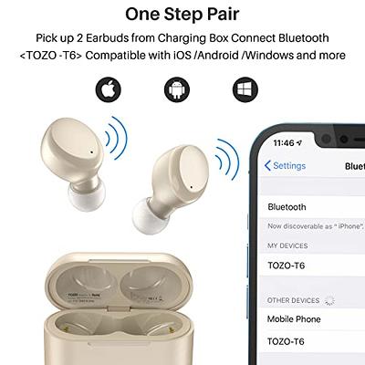 TOZO T6 True Wireless Earbuds ，Bluetooth Headphones Touch Control with  HifFi Sound Earphones , IPX8 Waterproof 30H Playtime