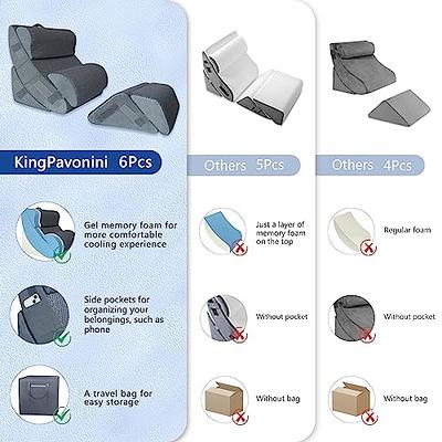 KingPavonini 6PCS Orthopedic Bed Wedge Pillow for Sleeping, Post Surgery Memory  Foam for Back, Neck, Leg Support, Acid Reflux, Gerd with Travel Bag (Gray,  20'') - Yahoo Shopping