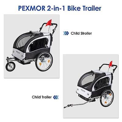 PEXMOR Foldable Bike Cargo Trailer w/ 20 Quick Release Wheel & Universal Hitch Bicycle Wagon Trailer Large Capacity with Removable & Waterproof Cover