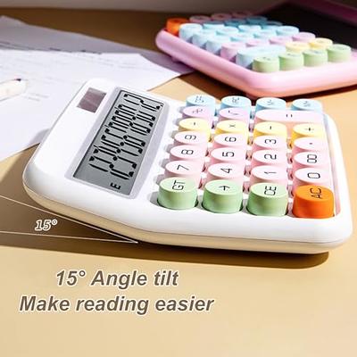 Desk Basic Cute Calculator 2pcs Battery Powered with 8 Digit Style 1, Black