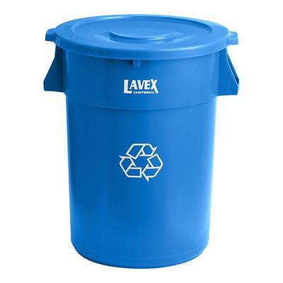 Lavex 20 Gallon Brown Round Commercial Trash Can and Lid