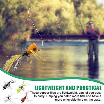 Popper Fly Fishing Lures Kit Panfish Dry Flies Bass Topwater Bug