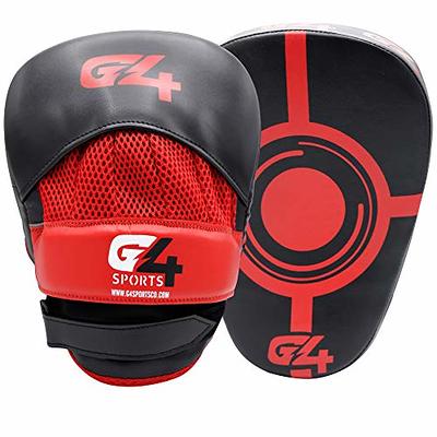 Curved Focus Pads Mitts with Boxing Gloves Hook and Jab Punch Bag Kick Set  MMA