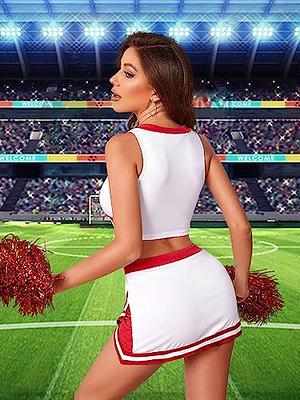 GRAJTCIN Adult Cheerleader Costume for Women Cheerleading Uniform Halloween  Costume