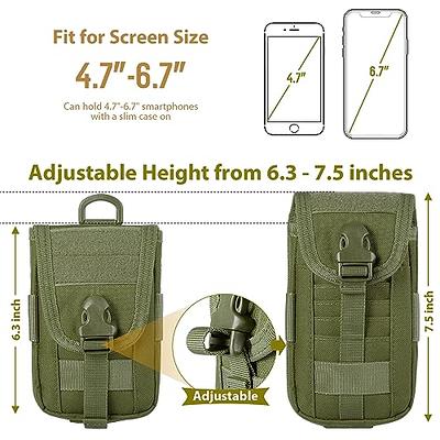 WYNEX Tactical Phone Pouch Molle, Smartphone Holster Bag EDC Utility  Cellphone Lock Card Holder Organizer Fit