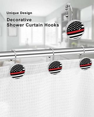 Shower Curtain Hooks Set of 12 Thin Red Line Flags American Firefighter Red  Stripes Flag Crystal Glass Shower Curtain Rings for Bathroom Stainless Steel  Rust Proof Shower Curtain Hangers - Yahoo Shopping