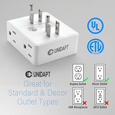 BN-LINK 6 Outlet Extender Multi Plug Outlet with 3 USB Charger Wall Adapter  Tap