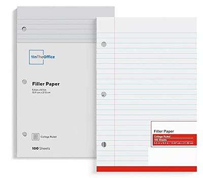 Five Star Loose Leaf Paper + Study App, Notebook Paper, College Ruled  Filler Paper, Reinforced, 8.5 x 11, 100 Sheets (17010)