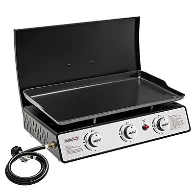 24 in. 3-Burner Flat Top Grill Portable Gas Griddle with Regulator, Cover  and Carry Bag, Outdoor Camping, Tailgating