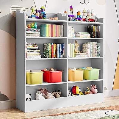  IDEALHOUSE Corner Cabinet with Drawer, Corner Bookshelf Cube  Storage with USB Ports & Outlets, Wooden Metal Frame Corner Cube Shelf,9  Cube Corner Toy Storage for Playroom, Living Room, Bedroom, Grey 